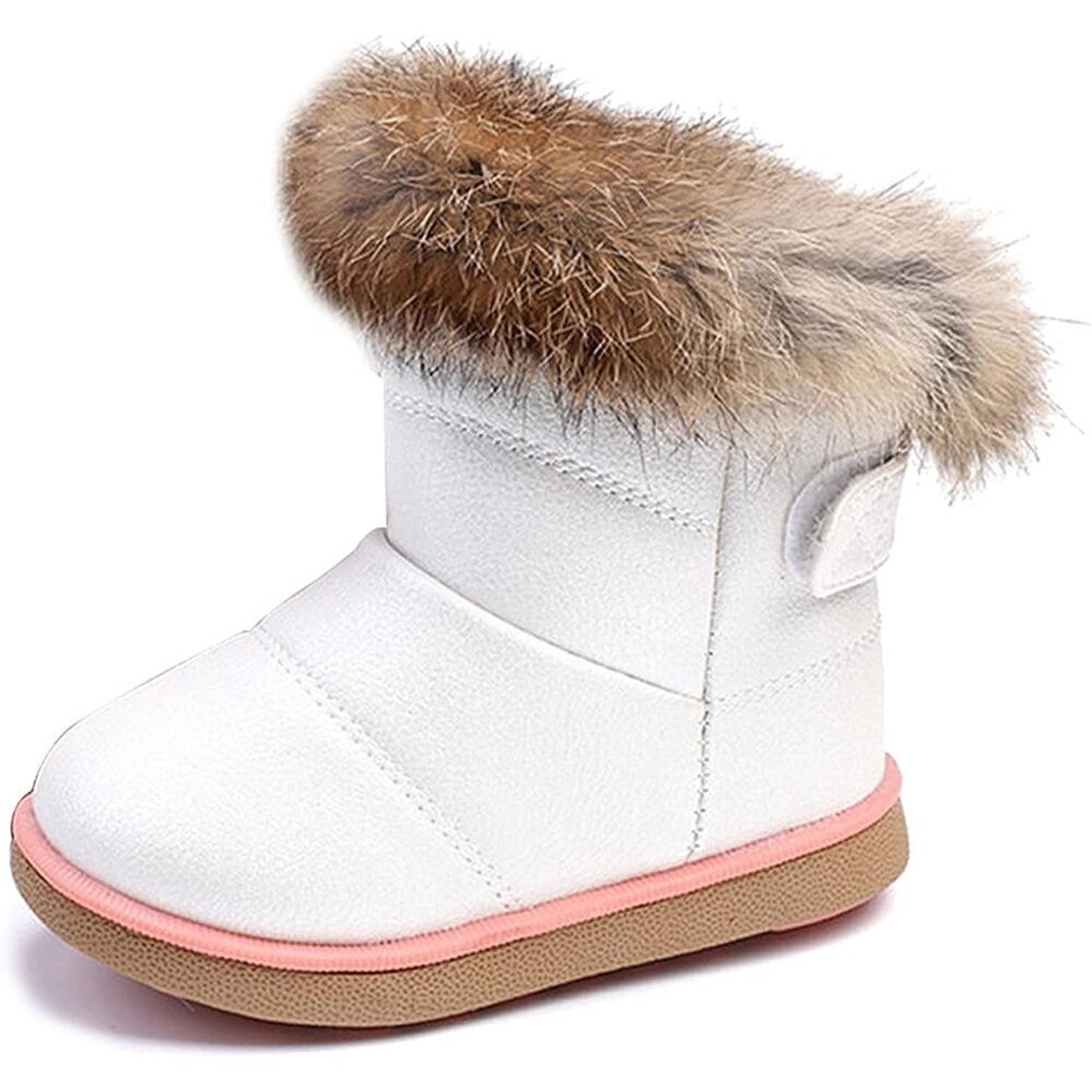 Toddler Boots Kids Snow Boots Girl's Warm Winter Boots Waterproof Boot Pu Leathe